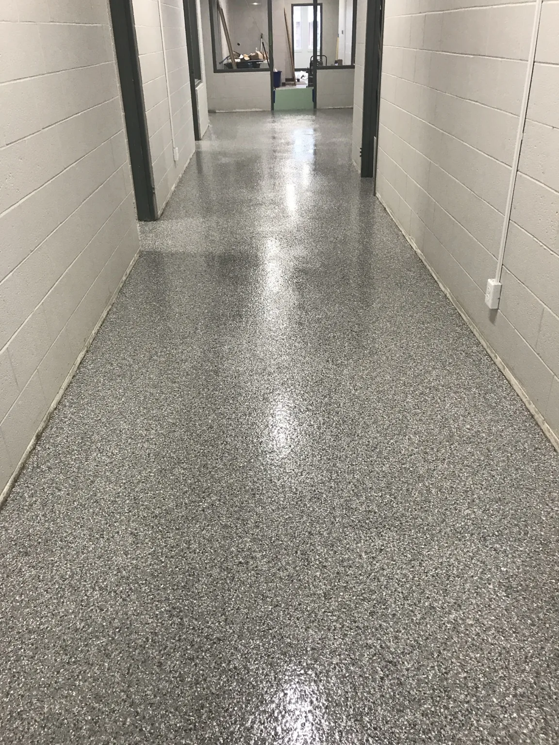 Commercial epoxy flake floor