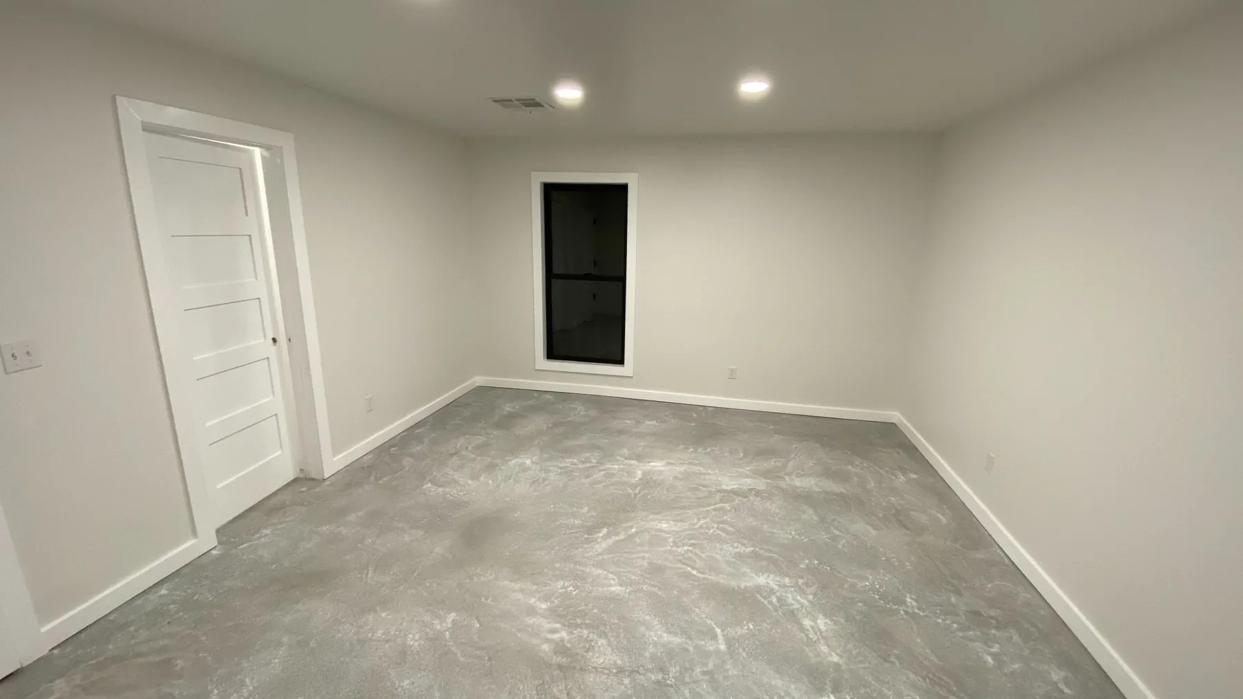 Finished gray decorative concrete floor
