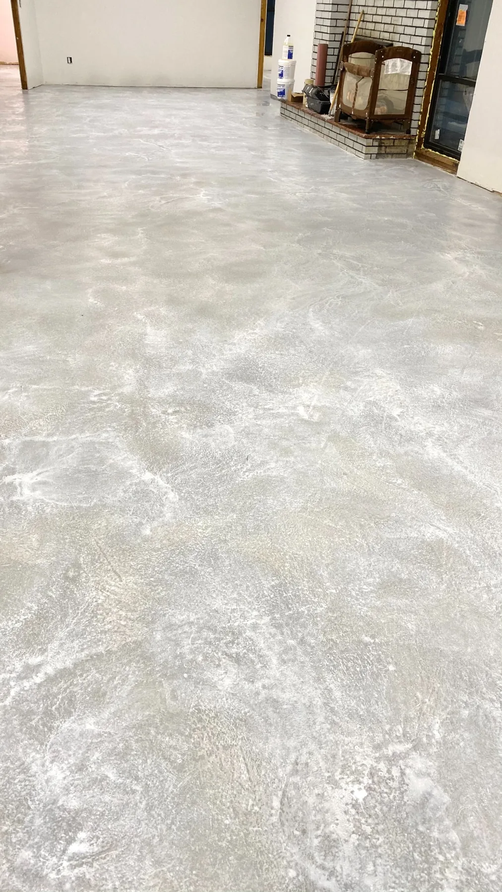 Large gray decorative concrete floor
