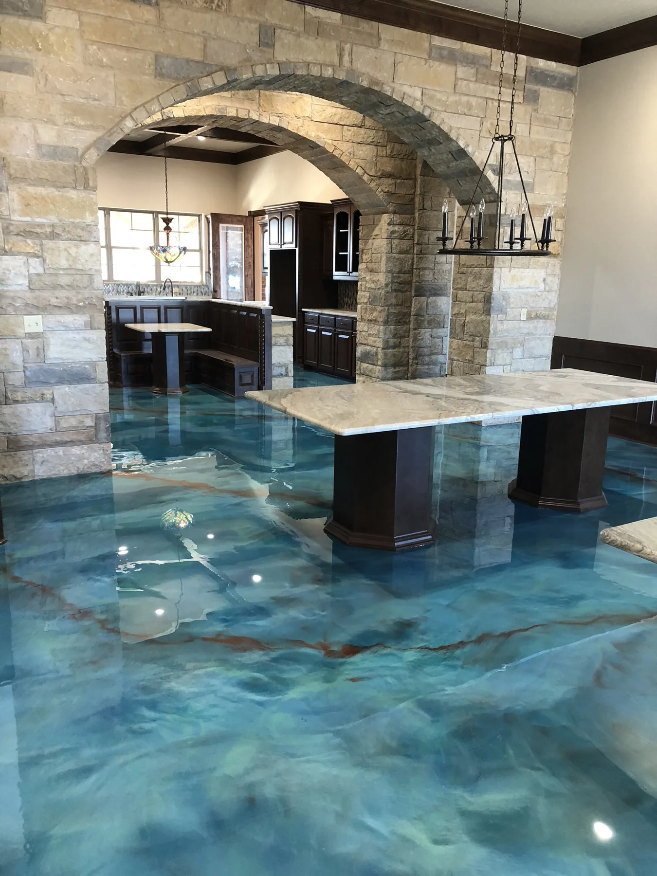Custom metallic epoxy floor