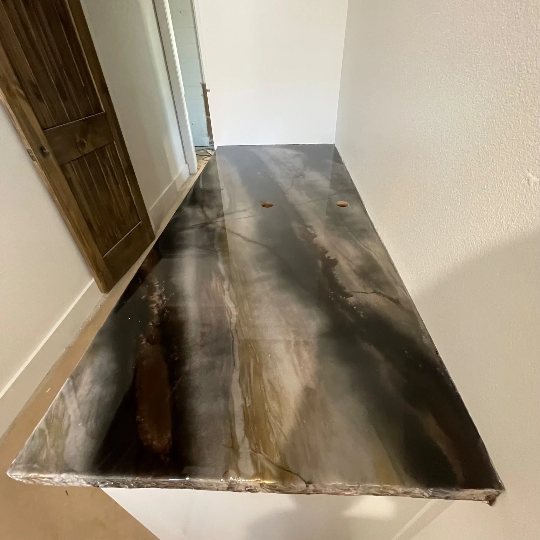 Custom metallic concrete countertop