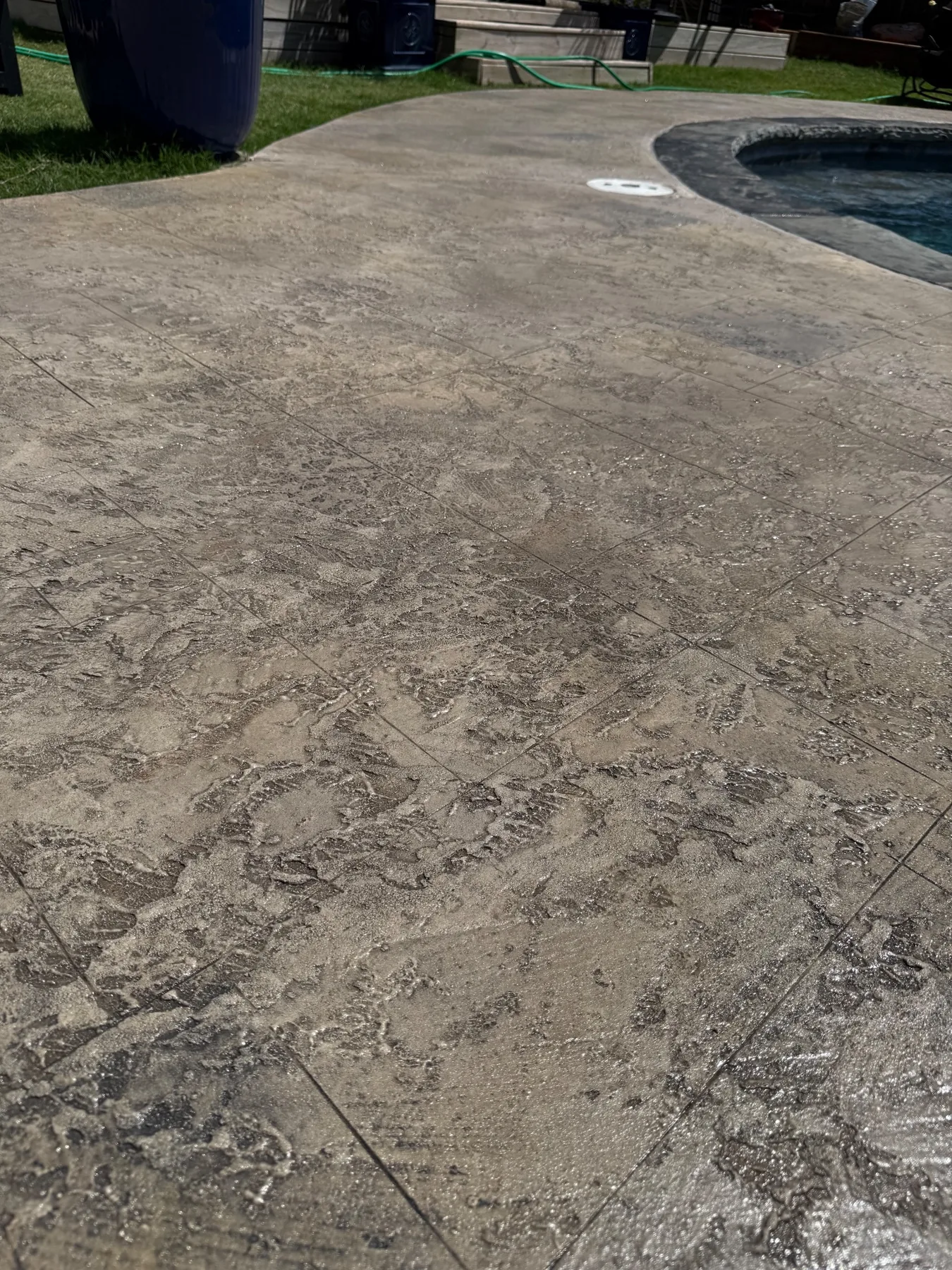 Textured decorative pool deck