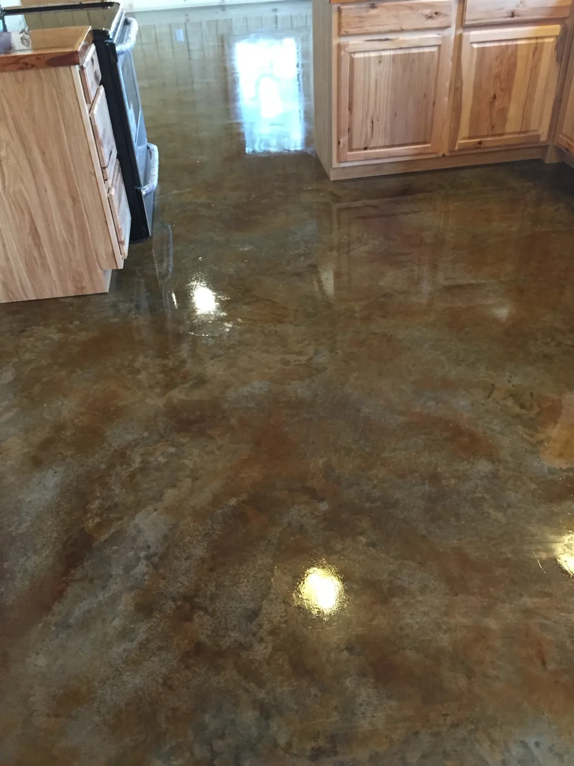 Rich stained concrete floor