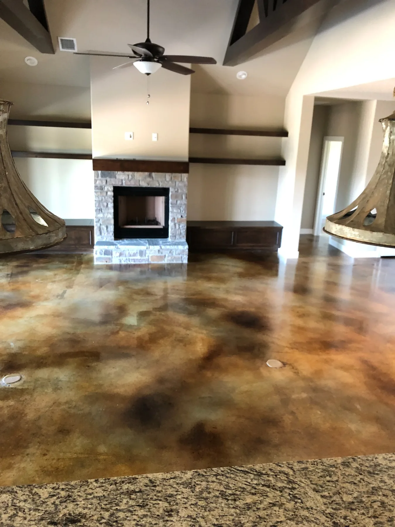 Custom stained concrete floor