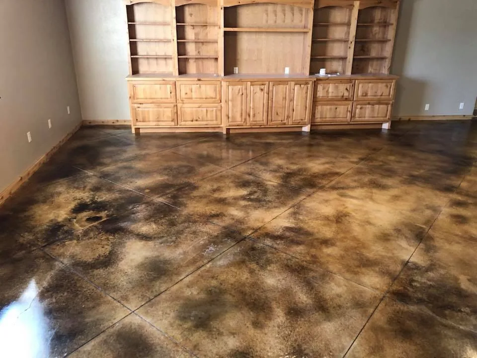 Custom stained interior concrete floor