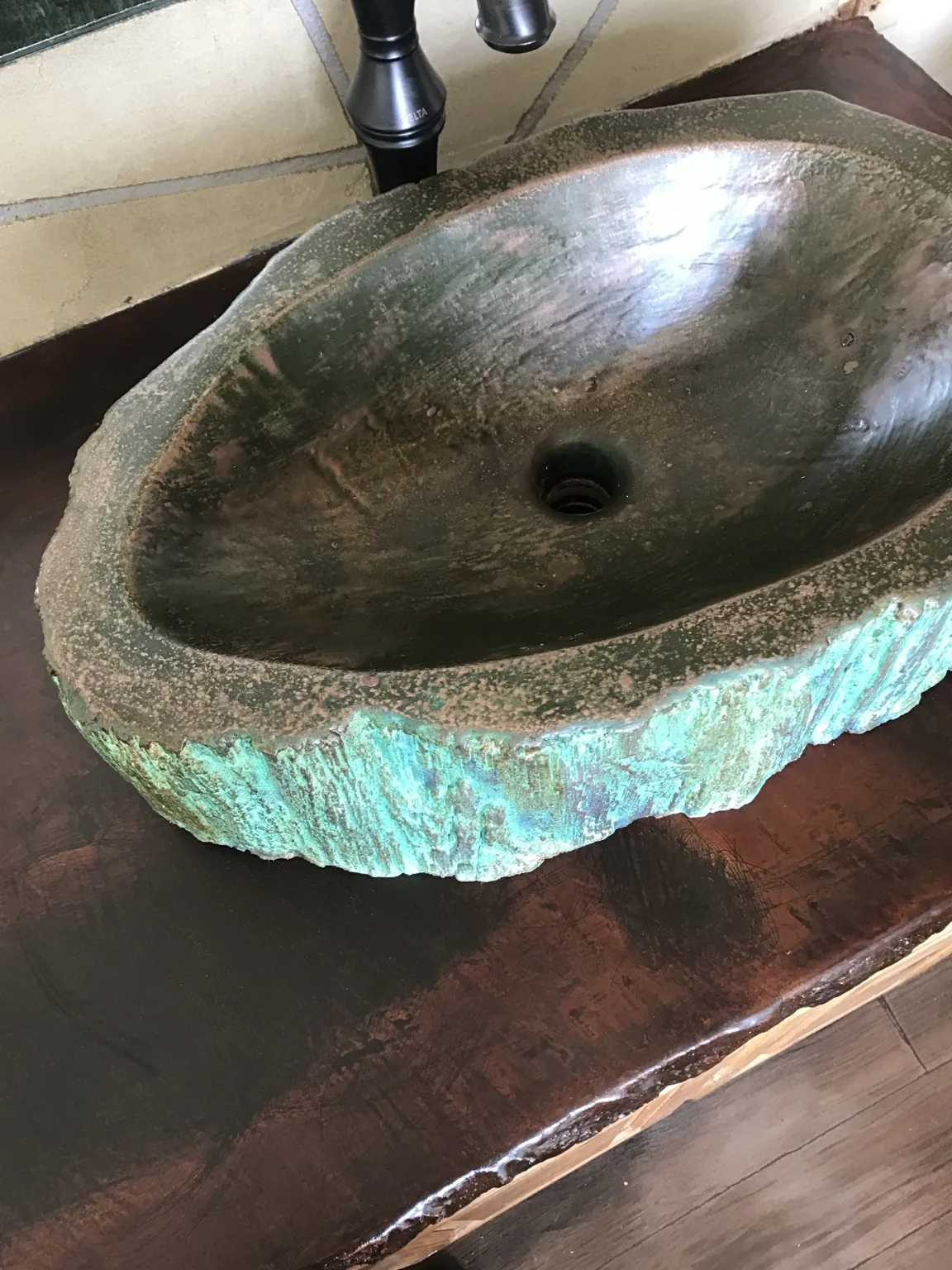 Custom concrete stone sink