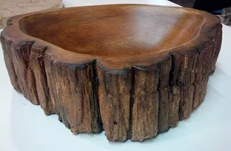 Custom wood-look concrete feature